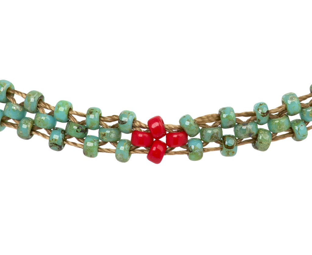 TaI Tiny Turquoise Beaded Bracelet - Closeup