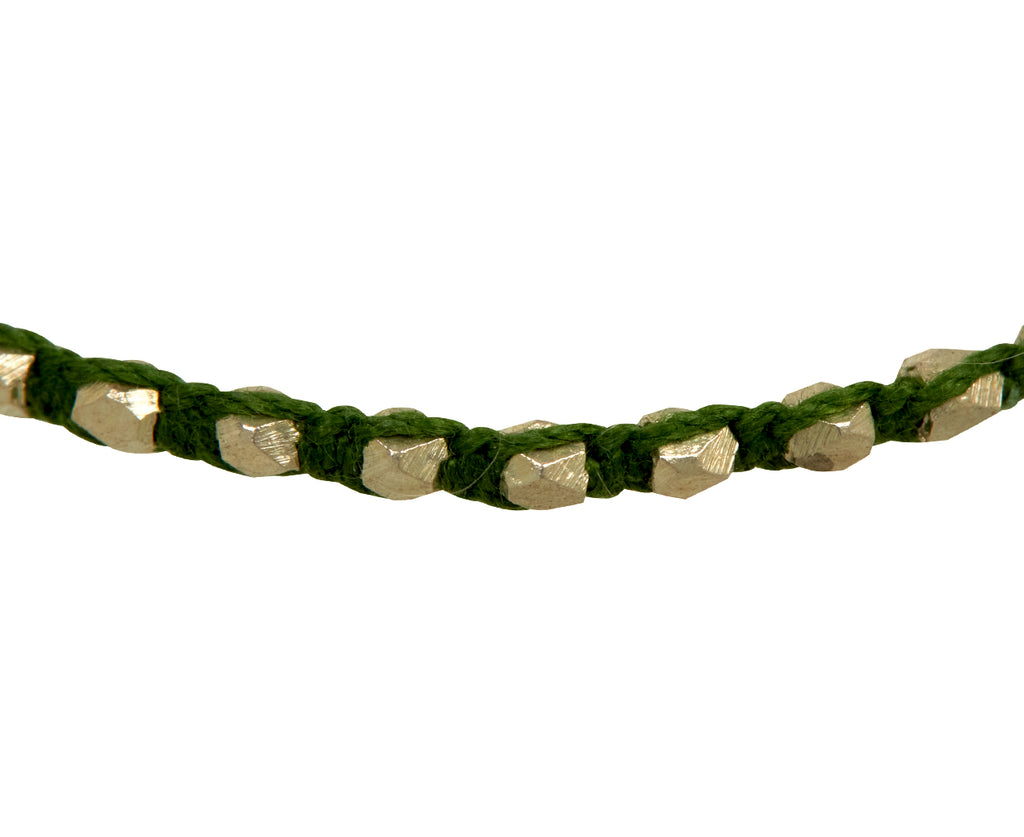 Tai Sterling Silver Woven Beaded Bracelet - Closeup