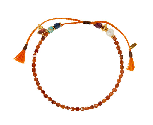 Tai Orange Glass Beaded Bracelet
