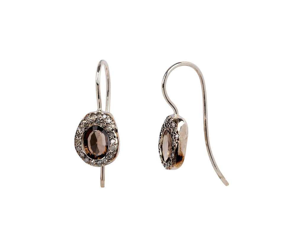 Smoky Quartz and Diamond Bo Earrings