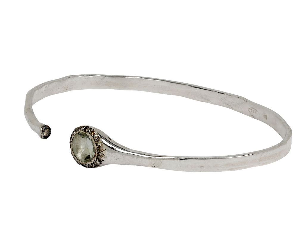 Rosa Maria Tove Prasiolite and Cognac Diamond Cuff Bracelet - side