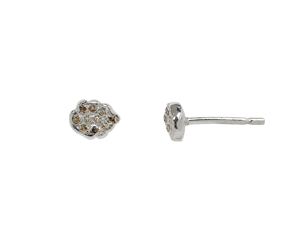 Rosa Maria Cognac Diamond Bo Shiran Stud Earrings - side