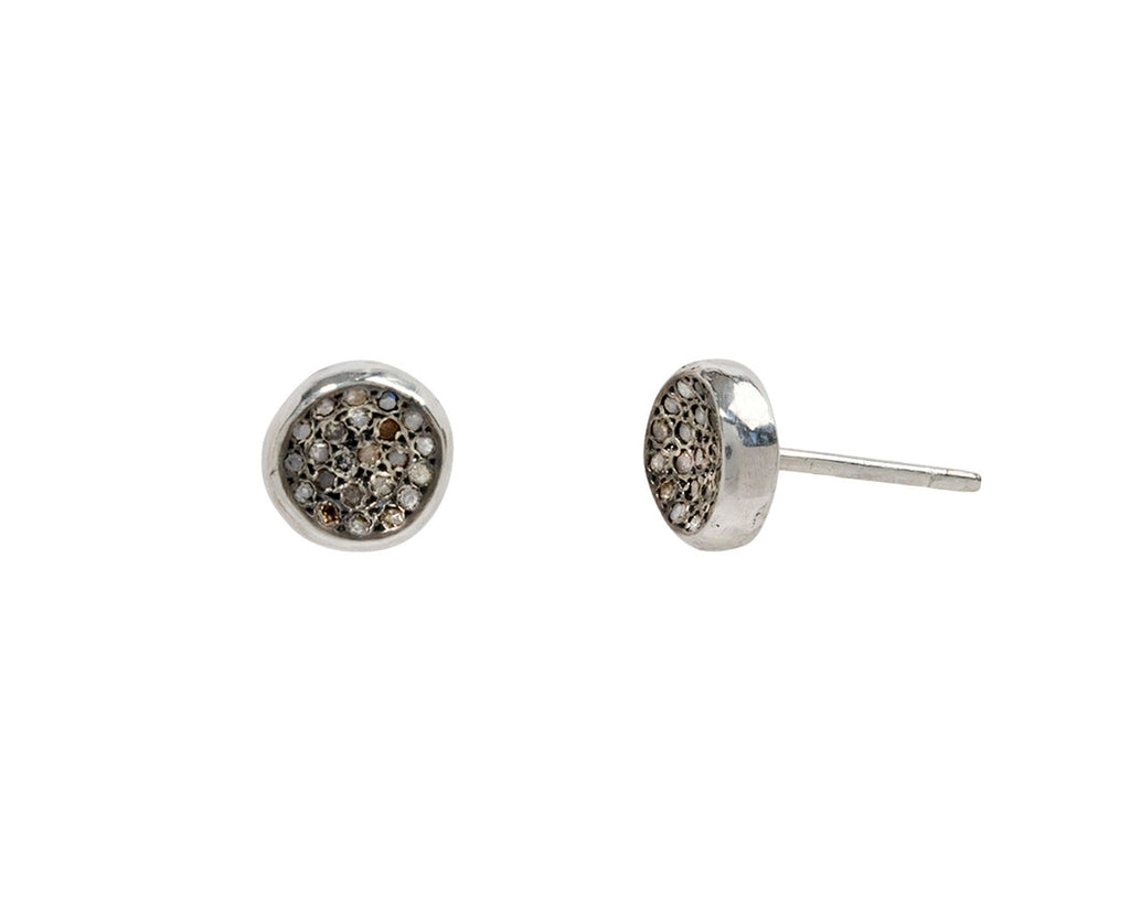 Rosa Maria Cognac Diamond Bo Belquis Stud Earrings - Side View