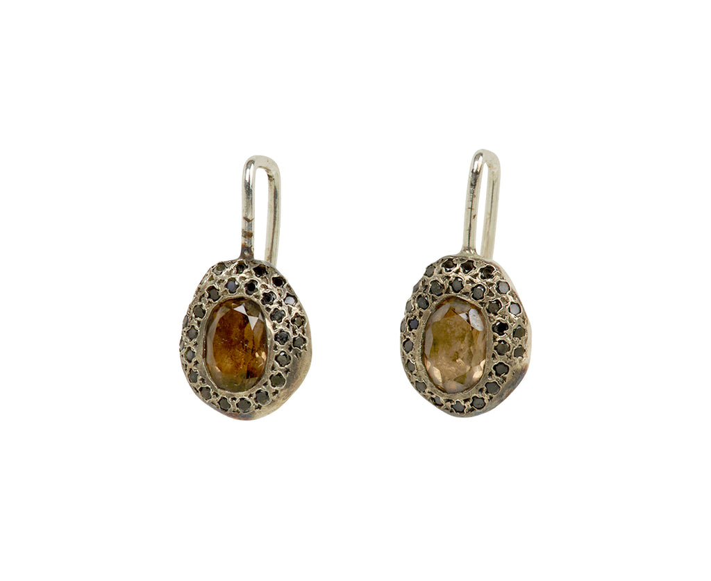 Rosa Maria Smoky Quartz and Black Diamond Bo Earrings
