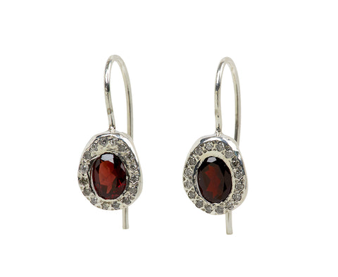 Rosa Maria Garnet and Diamond Bo Earrings