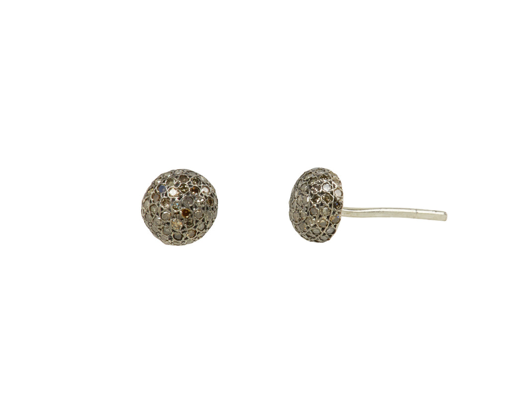 Rosa Maria Cognac Diamond Bo Belquis Stud Earrings - Side View
