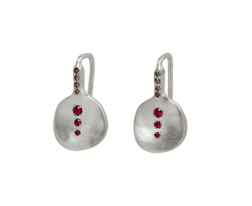 Rosa Maria Ruby and Cognac Diamond Bo Win Earrings