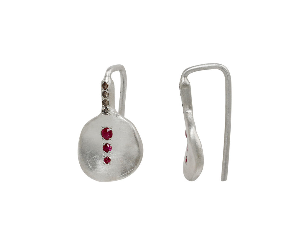 Rosa Maria Ruby and Cognac Diamond Bo Win Earrings - side