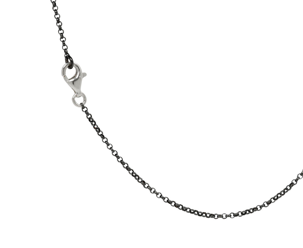 Rosa Maria Green Rutilated Quartz and Black Diamond PE Pendant Necklace - closure