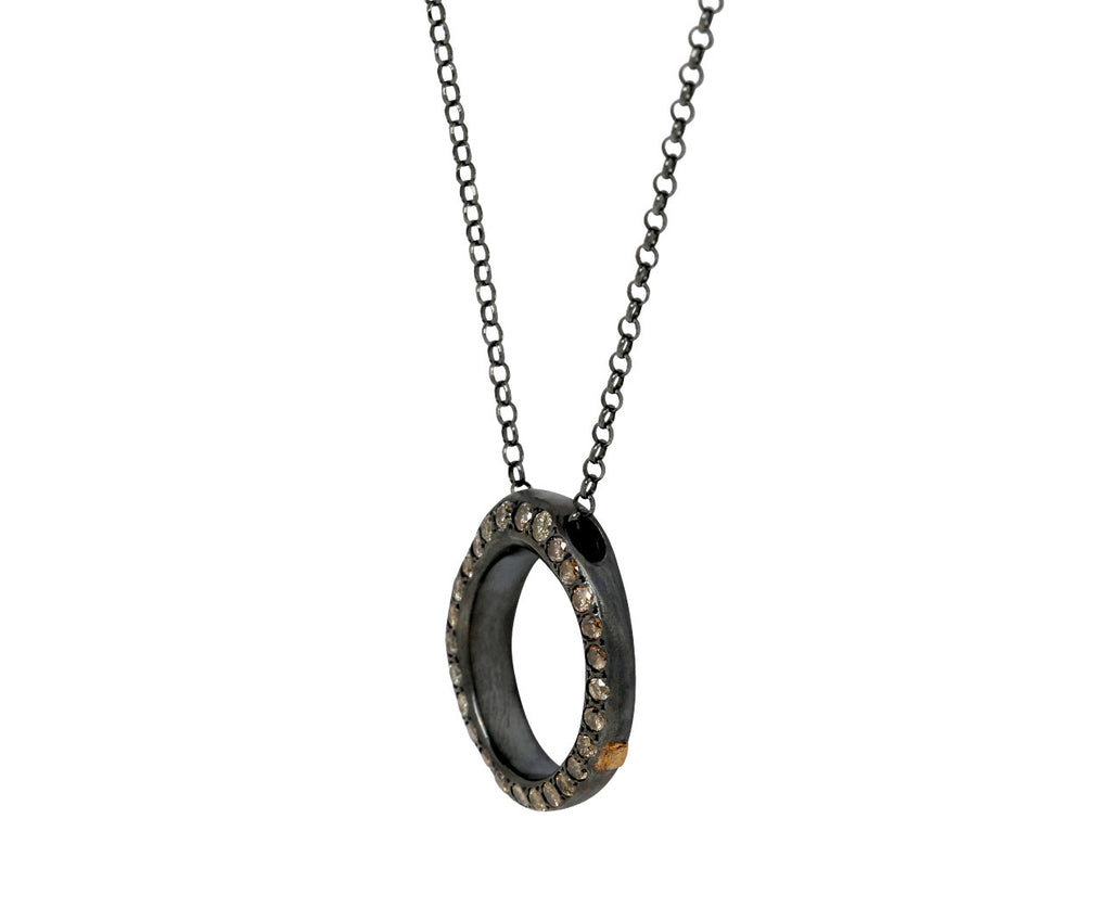 Rosa Maria Cognac Diamond Olympe PE Pendant Necklace- side