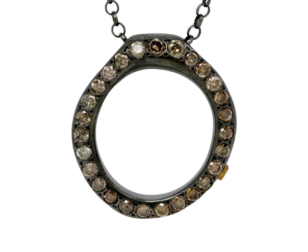 Rosa Maria Cognac Diamond Olympe PE Pendant Necklace - closeup