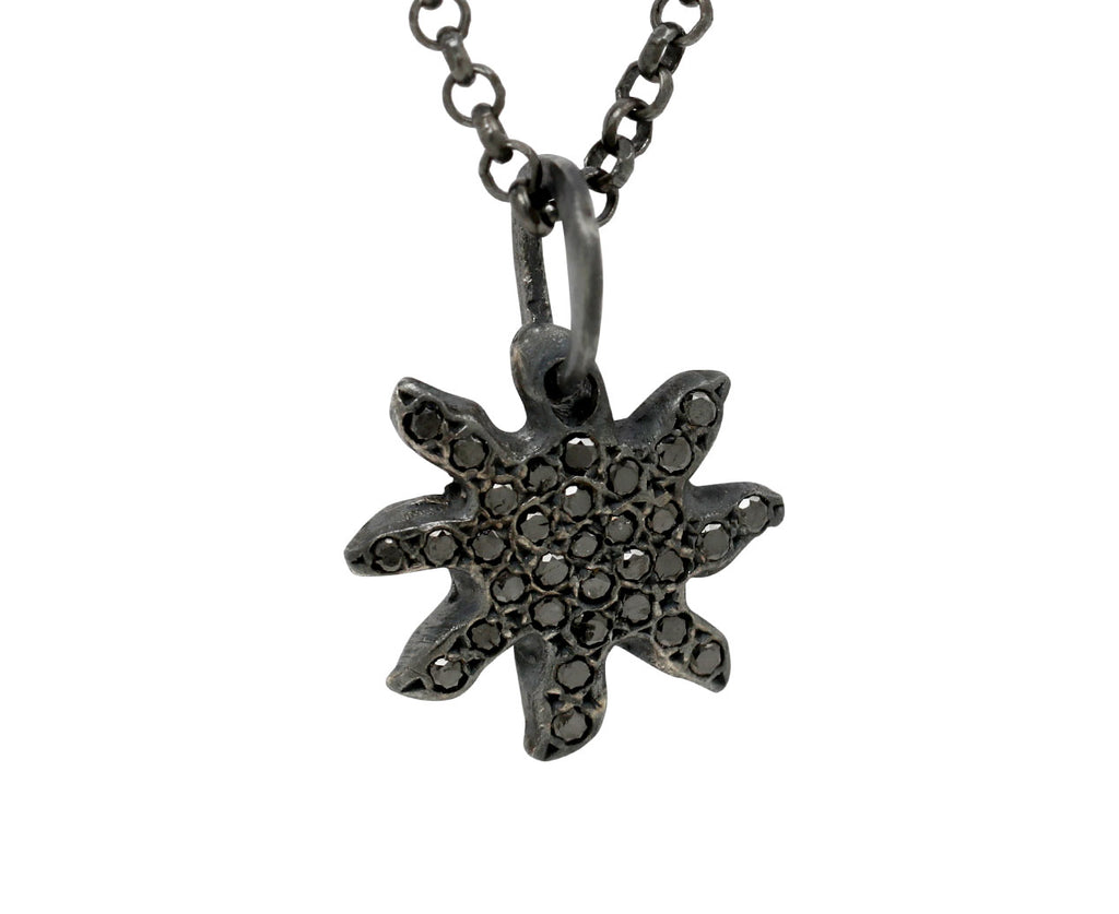 Rosa Maria Black Diamond PE Sunny Pendant Necklace - closeup