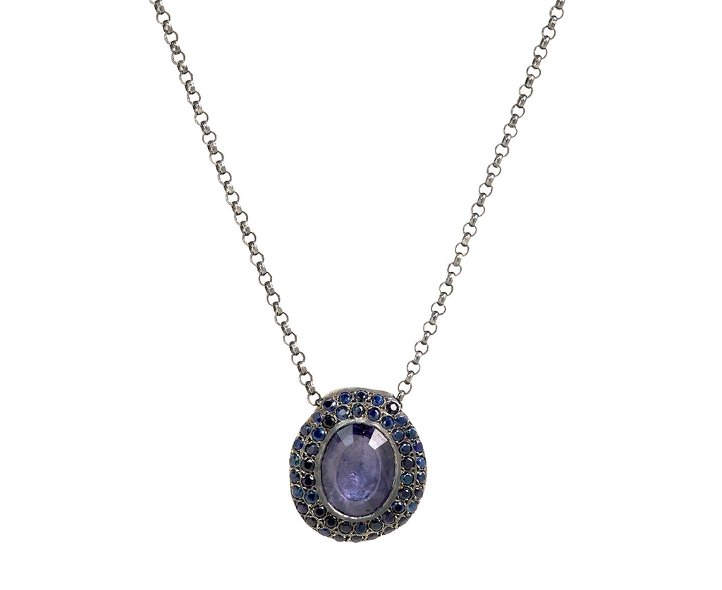 Rosa Maria Iolite and Blue Sapphire PE Pendant Necklace