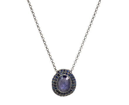 Rosa Maria Iolite and Blue Sapphire PE Pendant Necklace