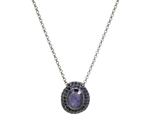 Rosa Maria Iolite and Blue Sapphire PE Pendant Necklace