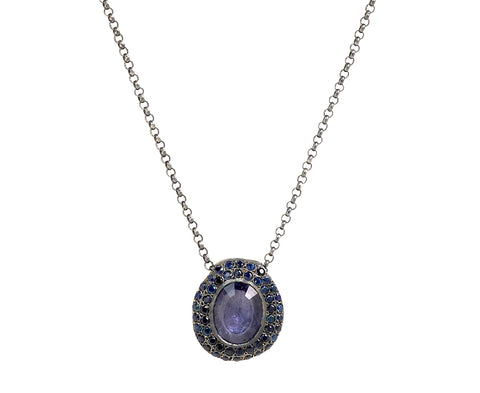 Rosa Maria Iolite and Blue Sapphire PE Pendant Necklace