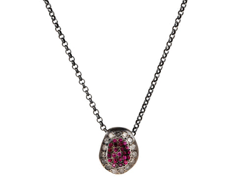 Rosa Maria Ruby and Gray Diamond Pendant Necklace