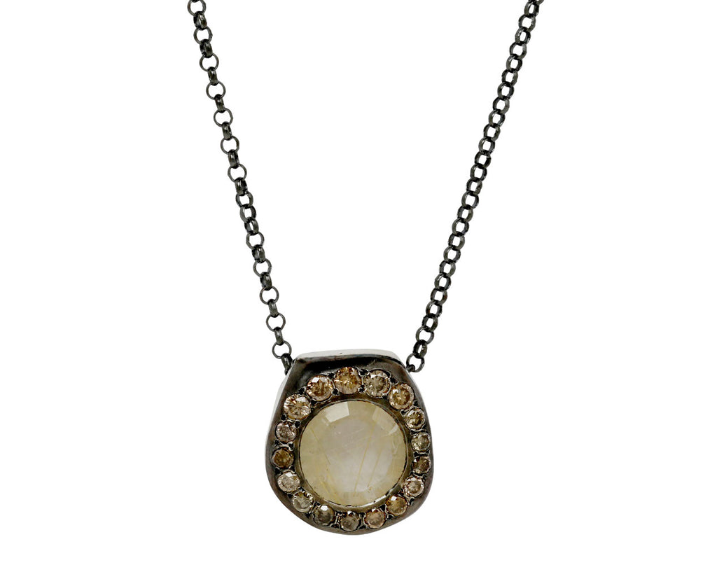 Rosa Maria Rutilated Quartz and Cognac Diamond PE Pendant Necklace