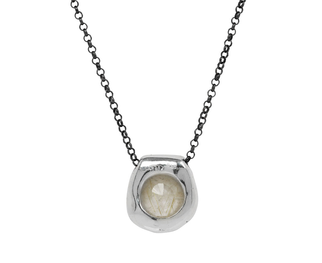 Rosa Maria Rutilated Quartz and Cognac Diamond PE Pendant Necklace - back