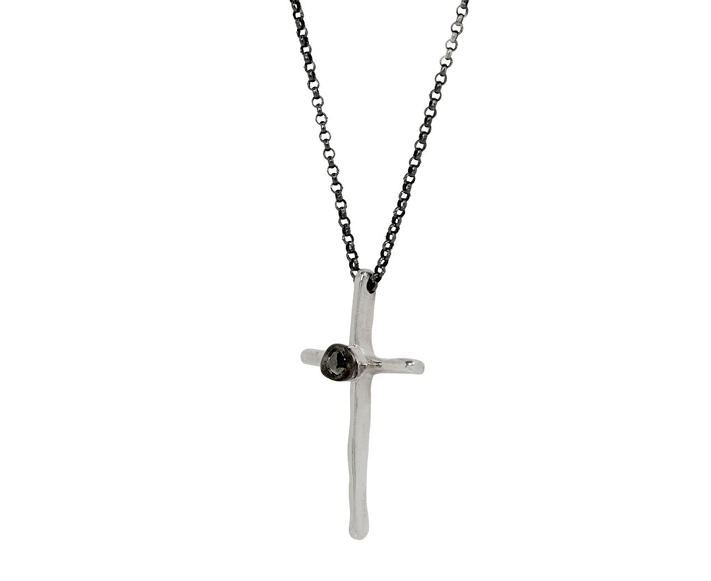 Rosa Maria Black Diamond Eliot Cross Pendant Necklace - side