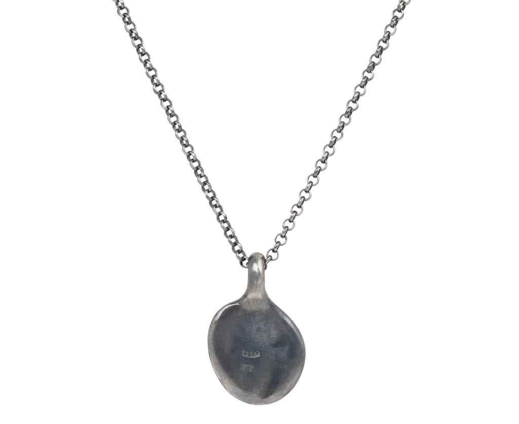 Rosa Maria Black Spinel and Black Diamond Pendant Necklace - Back View