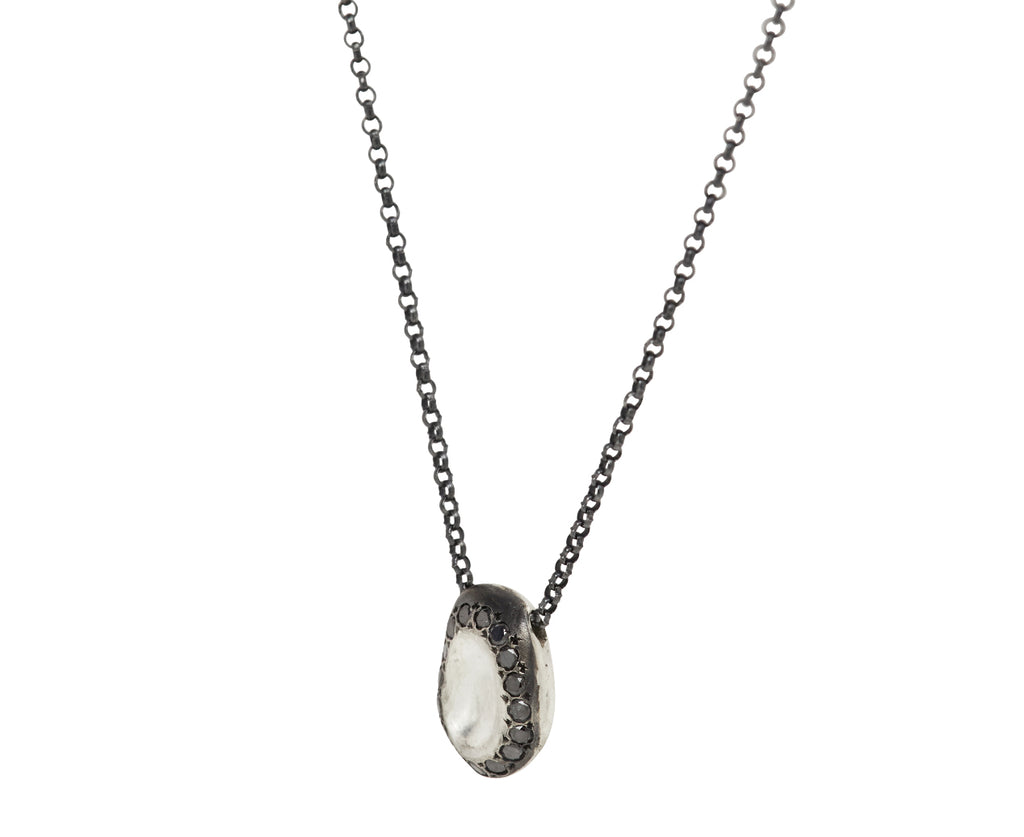 Rosa Maria Black Diamond PE Pendant Necklace - Angled View