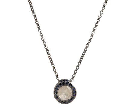 Rosa Maria Serpentine and Blue Sapphire PE Pendant Necklace