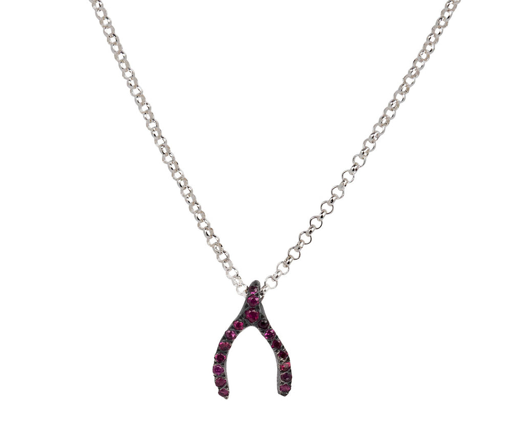 Ruby Lucky Bone Pendant Necklace