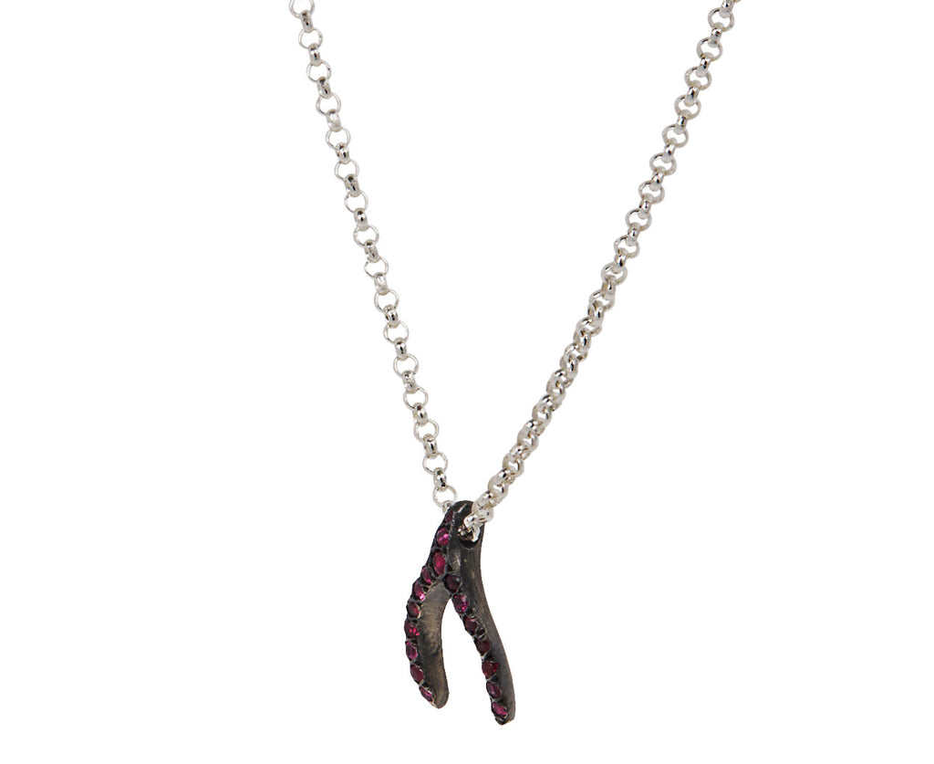 Ruby Lucky Bone Pendant Necklace