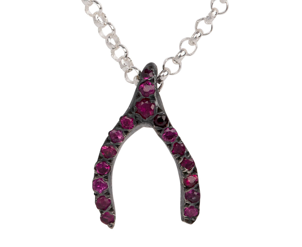 Ruby Lucky Bone Pendant Necklace