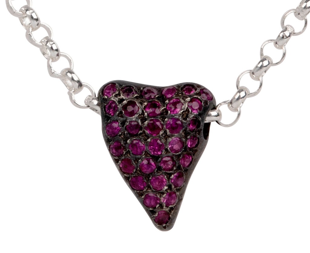 Ruby Sweet Heart Pendant Necklace