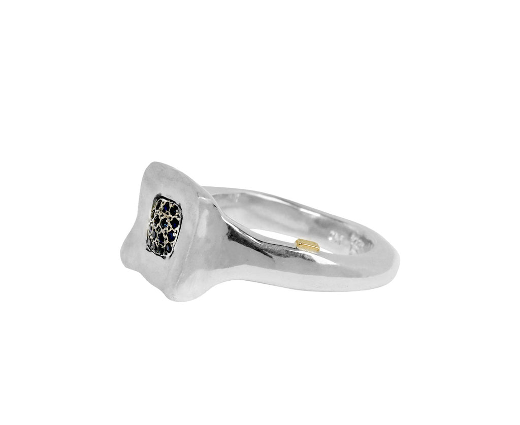 Rosa Maria Blue Sapphire Leslie Ring - side