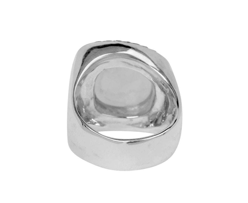 Rosa Maria Prehnite and Icy White Diamond Jalila Ring - back