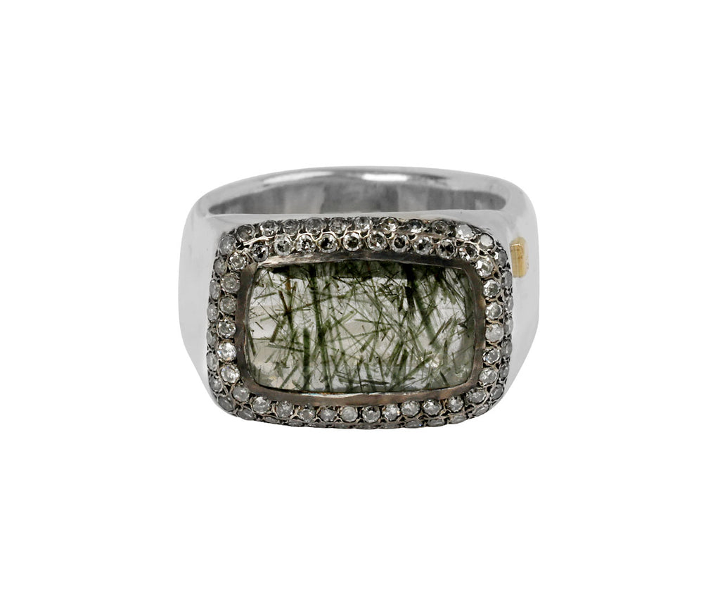 Rutilated Quartz and Icy Grey Diamond Nasila Ring
