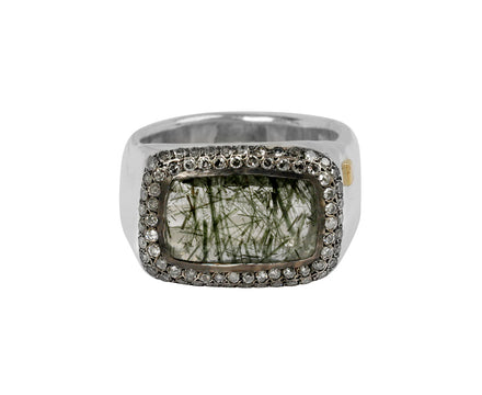 Rutilated Quartz and Icy Grey Diamond Nasila Ring