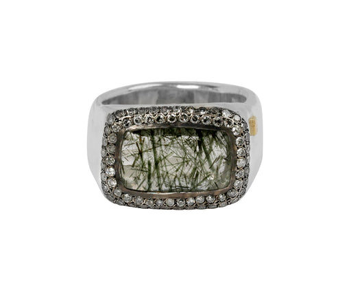 Rutilated Quartz and Icy Grey Diamond Nasila Ring