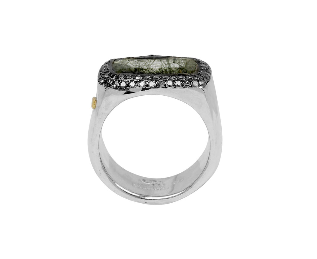 Rutilated Quartz and Icy Grey Diamond Nasila Ring