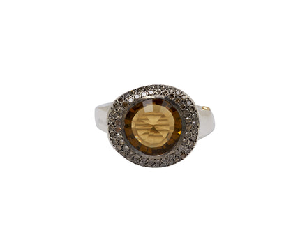 Rosa Maria Beer Quartz and Cognac Diamond Grace Ring