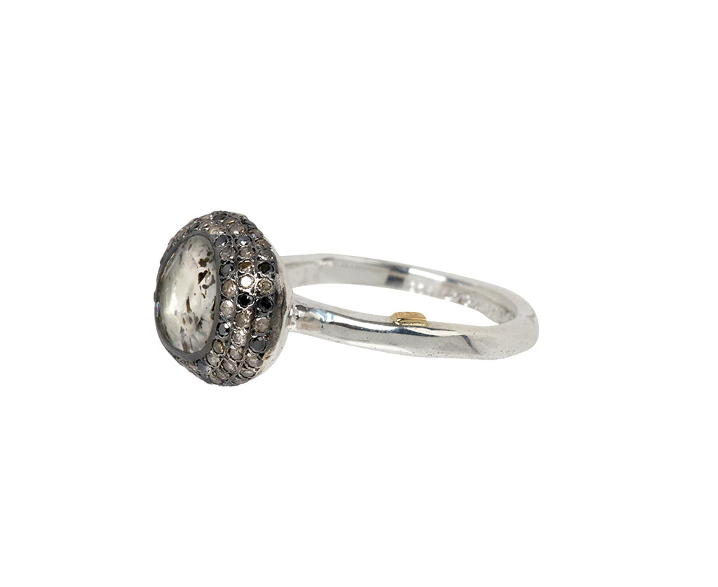 Rosa Maria Diamond and Quartz Carrie Ring - Angled View