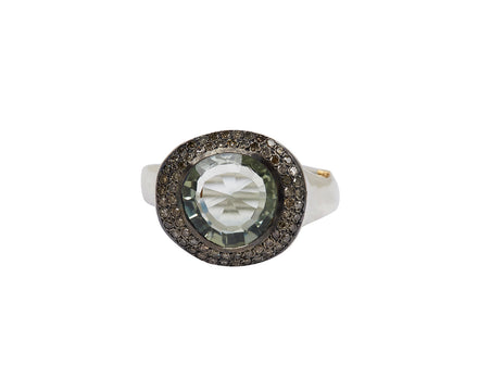 Rosa Maria Prasiolite and Cognac Diamond Grace Ring