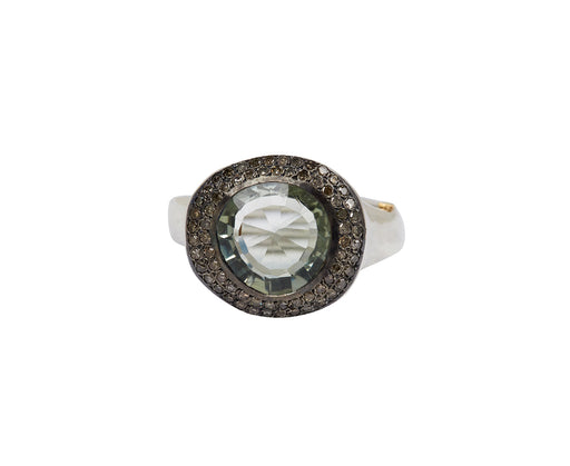 Rosa Maria Prasiolite and Cognac Diamond Grace Ring
