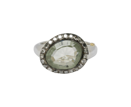 Rosa Maria Prasiolite and Icy Grey Diamond Olfat Ring