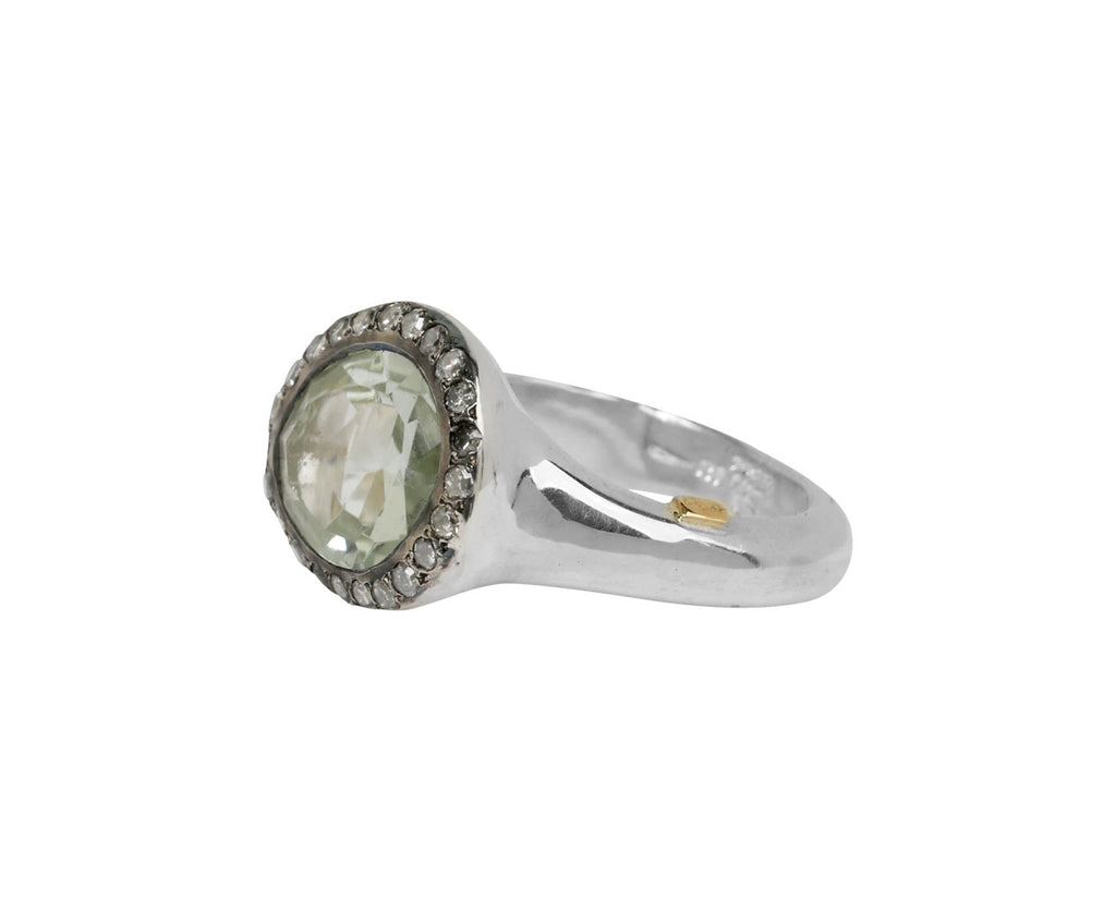 Rosa Maria Prasiolite and Icy Grey Diamond Olfat Ring - side