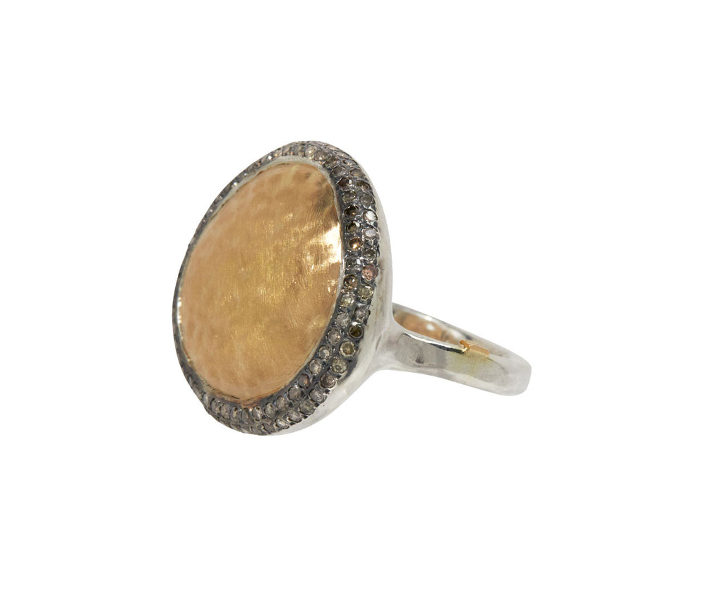 Rosa Maria Gold and Cognac Diamond Fiji Ring - Side View