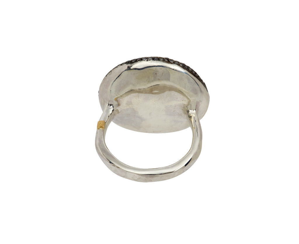 Rosa Maria Strawberry Quartz and Icy Grey Diamond  Fidji Ring - Back View