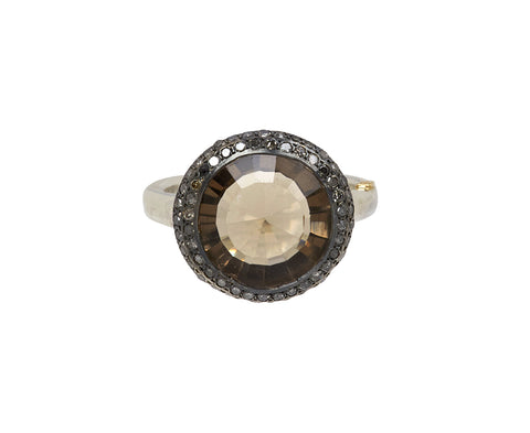 Rosa Maria Smoky Quartz and Icy Grey Diamond Julia Ring