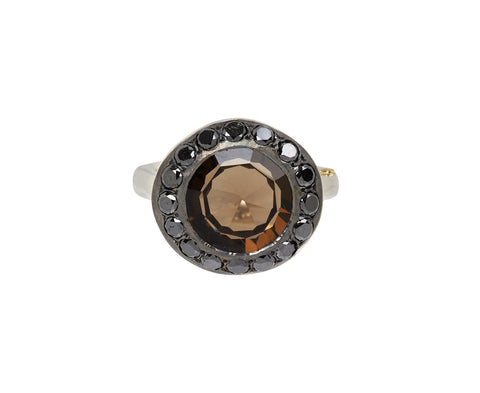 Rosa Maria Smoky Quartz and Black Diamond Julia Ring