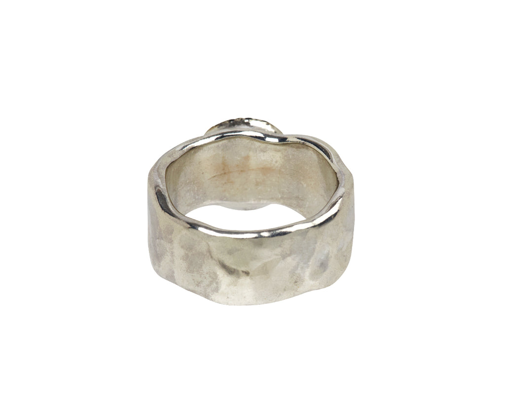 Rosa Maria Black Rutilated Quartz and Black Diamond Addison Ring - Back View