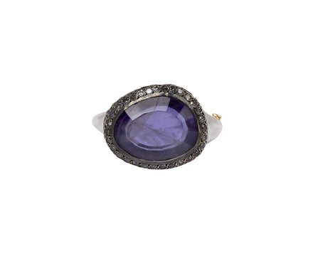 Rosa Maria Iolite and Icy Gray Diamond Olax Ring