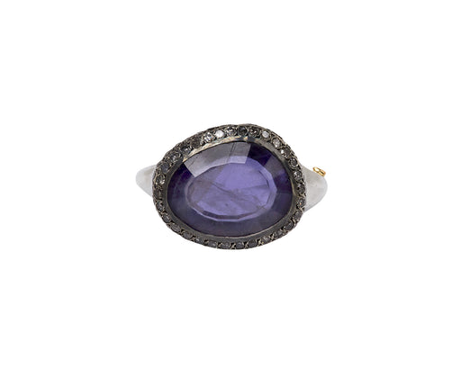 Rosa Maria Iolite and Icy Gray Diamond Olax Ring